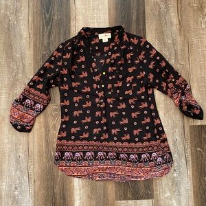 Black/Pink/Blouse/Elephants